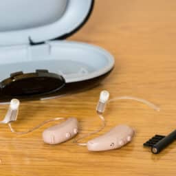 Close up of hearing aid